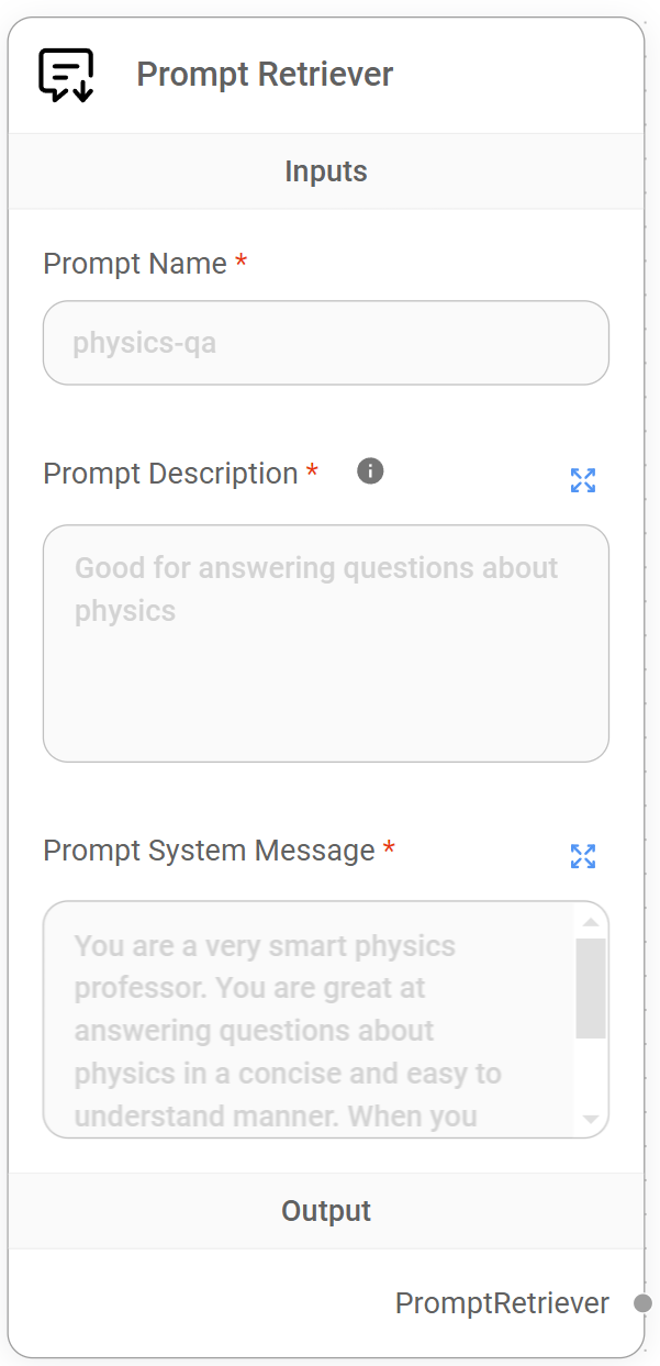 <p>Prompt Retriever Node</p>